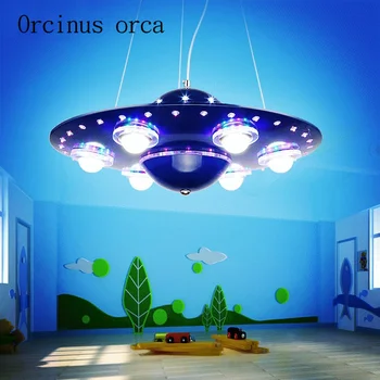 nuotolinio valdymo UFO liustra vaikų kambarys berniukas miegamasis LED skraidančia lėkšte žibintai kūrybos animacinių filmų erdvėlaivių Liustra