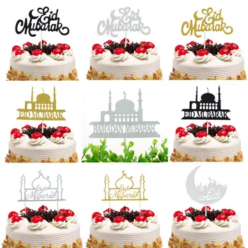 Popieriaus Tortas Topper Apdailos Ramadanas Eid Mubarakas Cupcake Pyragas Topper Vėliavas, Gimtadienio, Vestuvių Nuotaka Šalis 