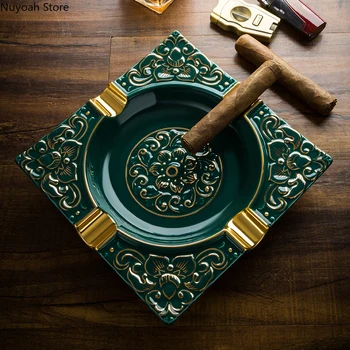Prabanga Keramikos Cigarų Peleninę Kūrybinės Amatų Drožyba Kambarį Anti-Pelenų Saugojimo Peleninę Namų Dekoro Priedai