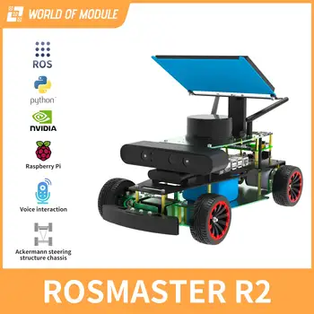 ROSMASTER R2 ROS Robotas Akermano vairo Python Programavimo AI SLAM 