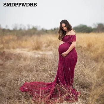 SMDPPWDBB Nėrinių Motinystės Suknelės Motinystės Fotografija Rekvizitai Plius Dydžio Seksualus Išgalvotas Nėštumo Suknelės Fotografijos Motinystės Suknelė