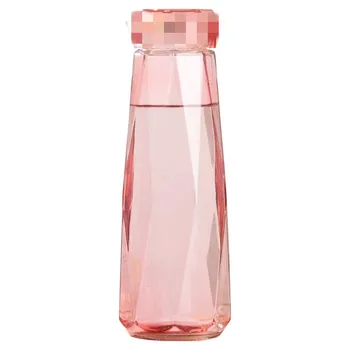 Spalvinga crystal vandens butelių diamond cup kūrybos rombas, stiklo vandens butelį pieno arbata butelis ekologinio draugiškas patvirtinimo parduotus daiktus
