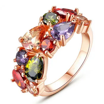 Spalvinga Crystal Žiedą, Europos ir Amerikos Prabangos Rose Aukso Žiedą, Moterims, Aksesuarai
