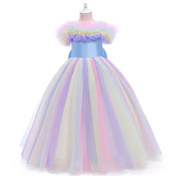Spalvinga Fantazija Tinklelio Suknelė Mergaitėms Lankas Nėrinių Princesė Ilga Suknelė Partijos Veiklos Vakaro Dress Helovinas Elegantiškas Kamuolys Suknelė
