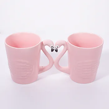 Super Grožis 3D Rožinis Flamingas Kavos Puodelis Puodelis Mados Mielas Drinkware Porceliano Arbatos Puodelio Mergina Gimtadienio Dovana Nemokamas Pristatymas