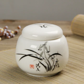 Tradicinės Kinų Handpainted Porceliano Arbatos Laikymo Skrynios Maisto Puer Keramikos Žalioji Arbata Caddy Filtras Kongfu Arbatos Rinkinys Dovanų