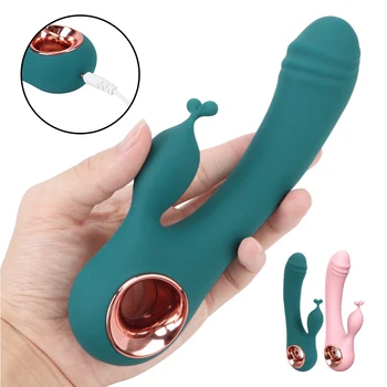 USB Įkrovimo Dildo Rabbit Vibratorius, Sekso Žaislai Moterims iš Makšties, Išangės Massager G Spot Klitorio Stimuliacija, 10 Dažnių Pratęsti