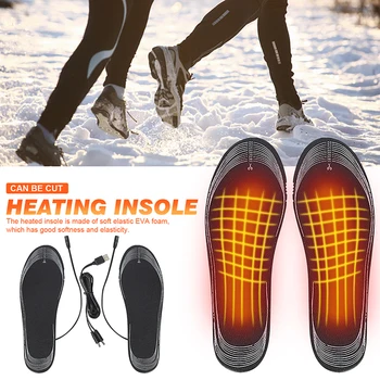 USB Šildomos Batų Vidpadžiai Elektros Koja Atšilimo Trinkelėmis Kojų Šilčiau Kojinių Padas Žiemos Lauko Sporto Šildymo Vidpadžiai, Žiemą Šilta