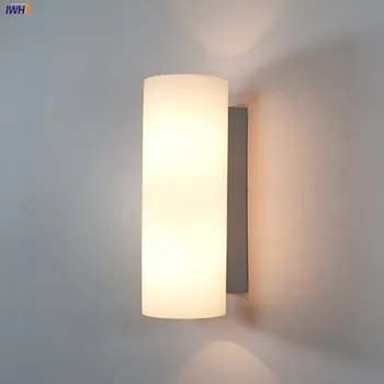 Šiuolaikinės INS Stiliaus LED Sienos Žibintai Su 40cm Stiklo lempų gaubtų 2 Lemputes E27 Šiaurės Wandlamp Sconce Įrenginiai Sienos Lempos Miegamasis Eilėje