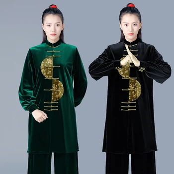 Žiemos sustorėjimas, Tai Chi, Drabužiai Moterims, Wushu Drabužius Kung Fu konkurencijos drabužius Kovos Meno Vienodas juoda žalia mėlyna raudona 2022